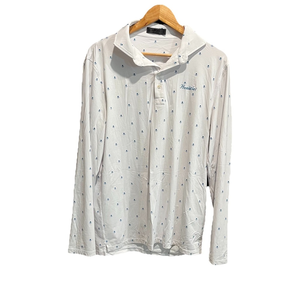 G/FORE Skull & T's LS Ice Nylon Hualalai Slim Fit Golf Sun Shirt Size Large